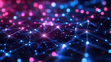 Abstract digital network glowing connections