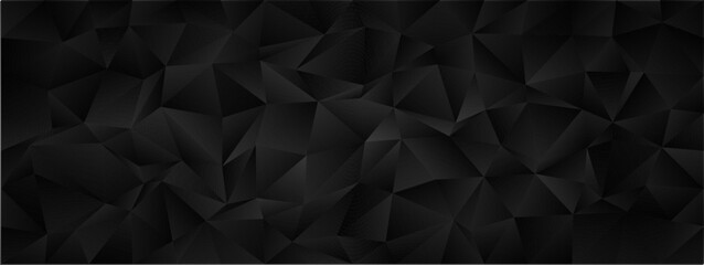 Poster - Abstract geometric pattern featuring black polygon triangles for modern design backgrounds.