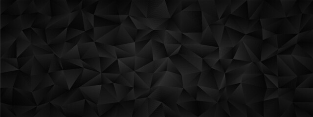 Poster - Abstract geometric pattern with dark polygonal shapes for modern design.