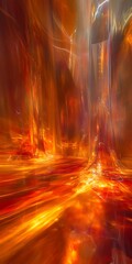 Poster - Flaming Abstract Visualization of Digital Streams and Fire Landscape
