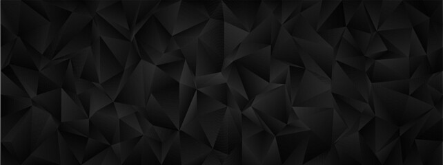Poster - Abstract geometric chaos background with dark polygonal triangles for modern graphic design.