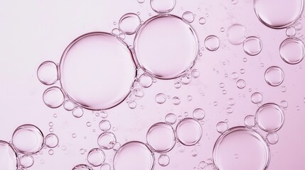 Poster - Translucent bubbles clustering in soft pink hues, forming ethereal pattern with varying sizes and delicate iridescent sheen