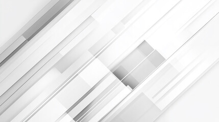 Poster - Abstract white and gray background with diagonal lines and geometric shapes for modern design use