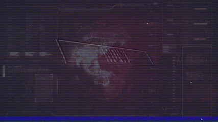 Poster - Animation of futuristic digital interface with NOW text over abstract background