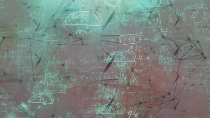 Poster - Animation of geometric shapes and equations on abstract network background