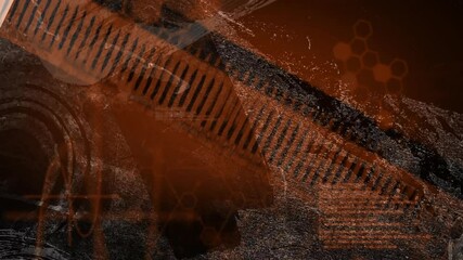Poster - animation of abstract geometric patterns with textured layers in brown and black