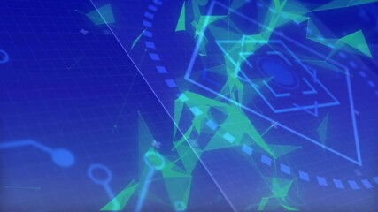 Poster - Digital animation of abstract geometric shapes creating futuristic technology concept