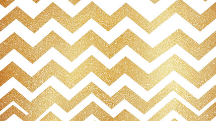 Poster - A zig zag pattern with gold glitter stripes on a white background creating a shiny design
