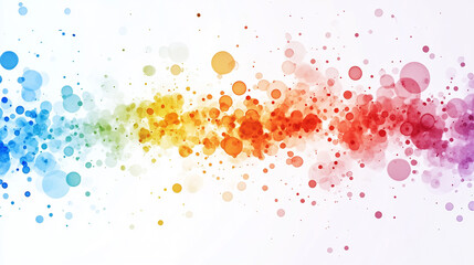 Poster - A vibrant array of colorful circles scattered across a white background creating a bokeh effect design