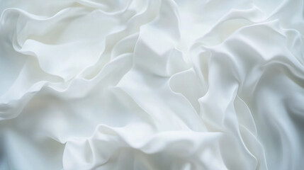 Poster - A softly draped white fabric with gentle folds creating a smooth and elegant textured background