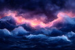 © NIKMATUL - Stormy ocean with pink and purple sky creating a dramatic, vibrant scene