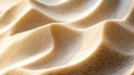 Poster - A close up view of textured sand dunes with soft lighting casting shadows across the wavy surface