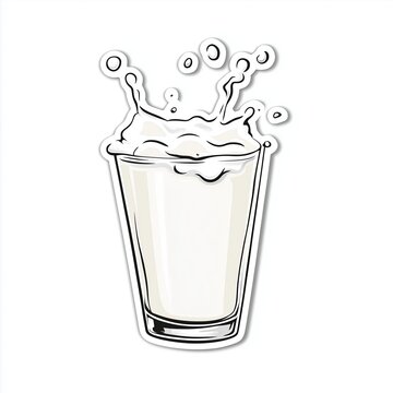 contour-cut sticker Milk aesthetic quality of the beautiful, 3d rendering, design sticker, vector art sticker, high resolution, detailed, on white background generated AI