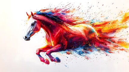 Naklejka na meble Abstract blue and orange horse burst high resolution wallpaper