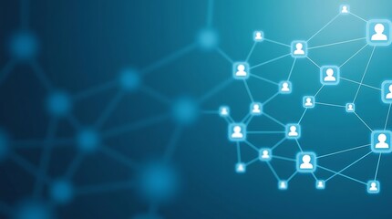Futuristic Digital Teamwork Network and Community Connection Background
