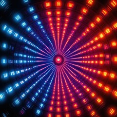 Poster - Neon Lights Tunnel: A Psychedelic Vortex of Red and Blue