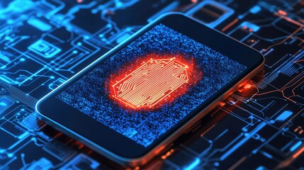 Poster - Smart AI-powered financial security scanner preventing unauthorized banking activities.