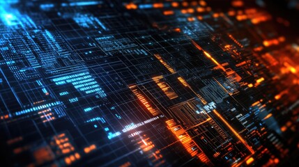 Poster - Transparent financial data flow with fintech infrastructure, cybersecurity enhancements, and online banking elements.