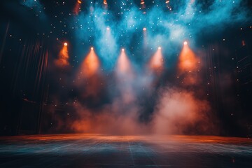 Poster - Experience the vibrant atmosphere of a beautifully lit stage during a performance showcasing the magic of entertainment and visual arts