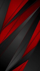 Poster - Red black stripes and lines corporate geometric abstract motion background. Vertical looped video animation