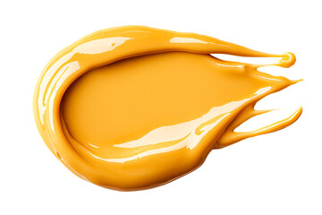 Wall Mural - golden paint stroke, isolated, yellow acrylic swirl, blob, smear, cut out transparent