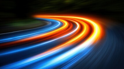 Poster - Abstract Night Lights Trails of Speed and Motion