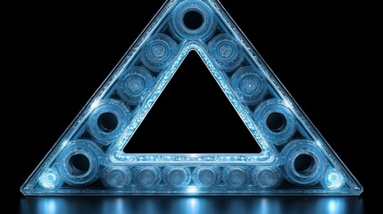 Poster - Luminous Triangular Frame: A Futuristic Abstract Design