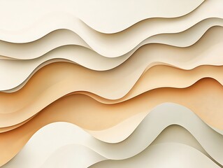 Aufkleber - Abstract Wave Patterns with Layered Beige and Brown Textures