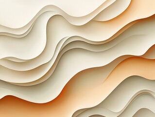 Aufkleber - Abstract Wave Patterns with Layered Beige and Brown Textures