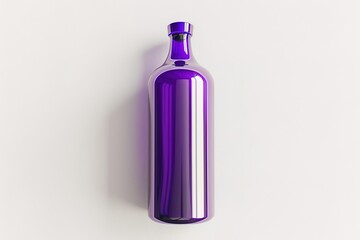 Poster - Elegant Purple Bottle: Sleek design rich color and reflective surface on white background