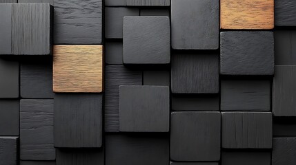 Aufkleber - Modern 3D Wall Texture with Dark Gray Cubes Abstract Background