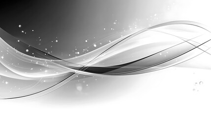 Aufkleber - digital abstract artwork featuring a flowing, wave-like design primarily monochromatic, utilizing shades of black, white, and gray transitions smoothly from white to black, creating a gradient effect