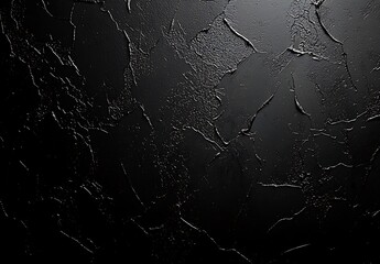 Aufkleber - Close-up Texture of Cracked Black Surface with Uneven Patterns