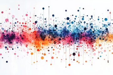 Fototapete - Colorful dots and lines create a visually engaging texture suitable for graphic design projects on a white background