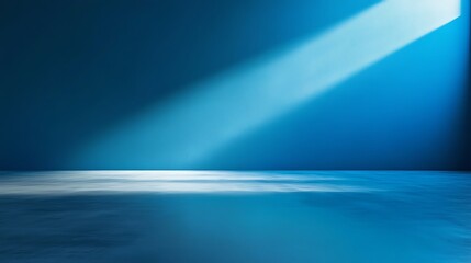 Aufkleber - Bright Modern Interior Design with Blue Windows Casting Light Shadows