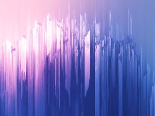 Aufkleber - abstract digital artwork featuring a vertical layout with a gradient background transitioning from soft pink to deep blue consists of elongated, vertical shapes resembling icicles or stalactites