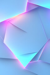 Aufkleber - Abstract polygonal layout with neon accents and pastel hues for a modern feel