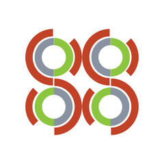Aufkleber - The image shows a flat logo design of a connected number 88 . The design looks clean and sharp on a white background