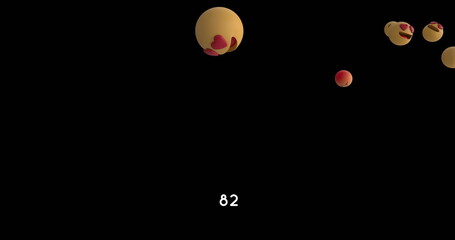 Poster - Increasing numbers on round red banner over multiple face emojis floating against black background