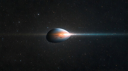 Wall Mural - Distant Planet With Glowing Beam In Space