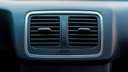 a close-up view of a car's air vent, showcasing its sleek design and texture, emphasizing functional