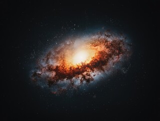 Wall Mural - A stunning view of a colorful galaxy, showcasing swirling gases and bright stars against a dark cosmic background.