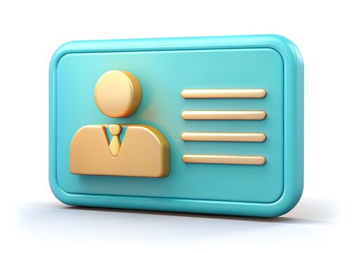 ID Card: A stylized and appealing 3D rendering of an ID card, embodying concepts of identity, access, and security.