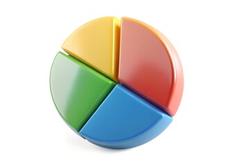 Aufkleber - Colorful Chart Segments: A vibrant and eye-catching visual of a pie chart with colorful segments, representing data analysis and business concepts.