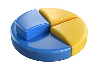Aufkleber - Pie Chart Analysis: A visually engaging 3D pie chart showcasing data distribution, with vivid colors and a clean design. Perfect for business presentations, reports, and infographics.