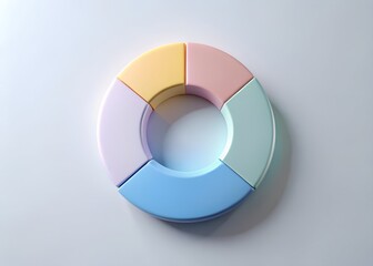 Aufkleber - Data Representation: A pastel-colored pie chart presents information in a modern, artistic way.