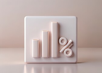 Aufkleber - Financial Growth Icon: A minimalistic and elegant illustration depicts a financial growth icon, suggesting upward trends and positive financial indicators.
