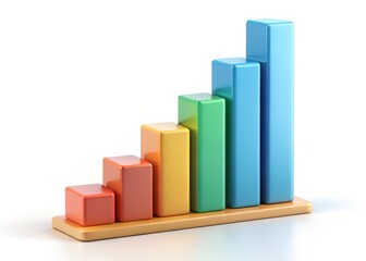 Aufkleber - Colorful Business Graph: An upward trend depicted by a vibrant bar graph, representing growth and success in the business world.