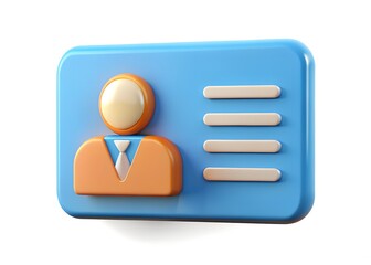Poster - Digital Identity Icon: A vibrant 3D icon of a user profile, representing digital identity. Ideal for tech, security, and user interface designs, it symbolizes secure access and authentication.