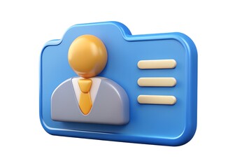 Poster - 3D Icon of an Office Worker: A modern, illustrative representation of an office worker's profile, embodied in a clean, 3D icon. This versatile image is designed for diverse applications.